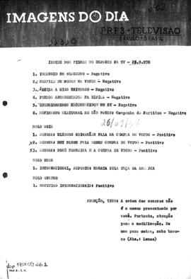 TV Tupi [emissora]. Diário de São Paulo na T.V. [programa]. Roteiro [televisivo], 26 set. 1958.