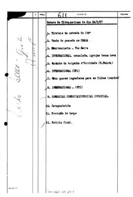 TV Tupi [emissora]. Ultra Notícias [programa]. Roteiro [televisivo], 24 mar. 1967.