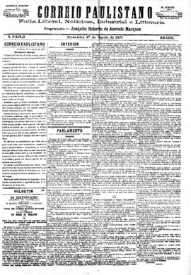 Correio paulistano [jornal], [s/n]. São Paulo-SP, 17 ago. 1877.