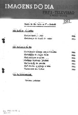 TV Tupi [emissora]. Diário de São Paulo na T.V. [programa]. Roteiro [televisivo], 16 fev. 1960.