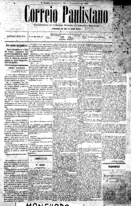 Correio paulistano [jornal], [s/n]. São Paulo-SP, 30 dez. 1881.