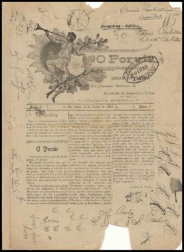 O Porvir [jornal], a. 1, n. 1. São Paulo-SP, 03 jun. 1902.