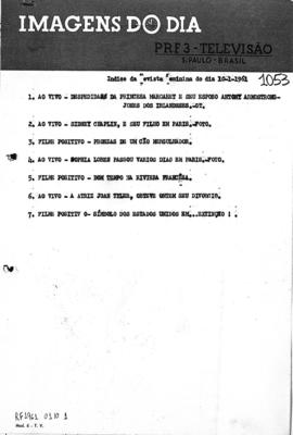TV Tupi [emissora]. Revista Feminina [programa]. Roteiro [televisivo], 10 jan. 1961.