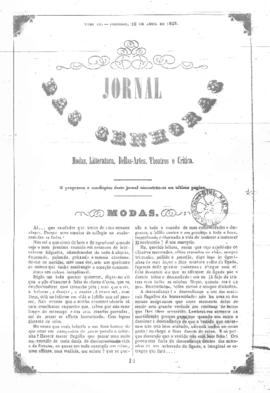 O Jornal das senhoras [jornal], t. 3, [s/n]. Rio de Janeiro-RJ, 10 abr. 1853.