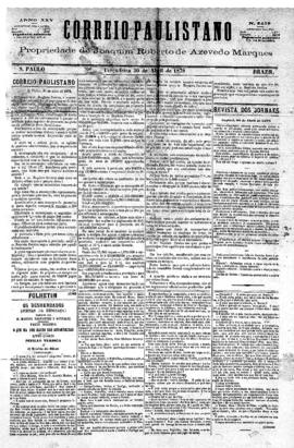 Correio paulistano [jornal], [s/n]. São Paulo-SP, 30 abr. 1878.