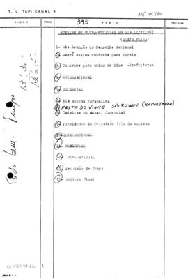 TV Tupi [emissora]. Ultra Notícias [programa]. Roteiro [televisivo], 12 jul. 1968.