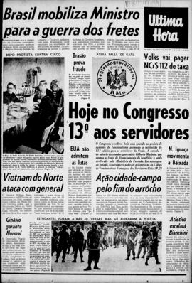 Última Hora [jornal]. Rio de Janeiro-RJ, 14 nov. 1967 [ed. vespertina].