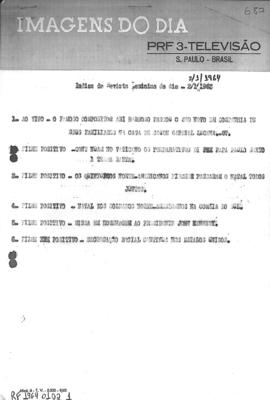 TV Tupi [emissora]. Revista Feminina [programa]. Roteiro [televisivo], 02 jan. 1964.