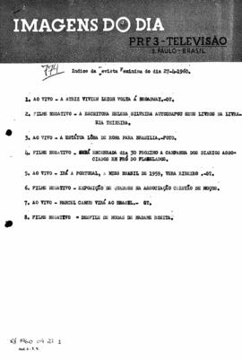 TV Tupi [emissora]. Revista Feminina [programa]. Roteiro [televisivo], 27 abr. 1960.