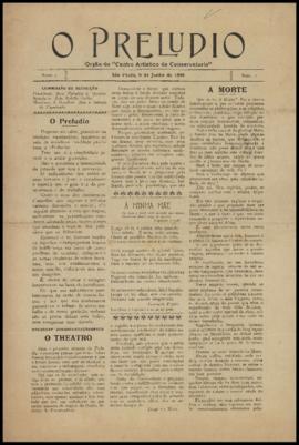 O Preludio [jornal], a. 1, n. 1. São Paulo-SP, 09 jun. 1906.