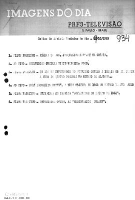 TV Tupi [emissora]. Revista Feminina [programa]. Roteiro [televisivo], 09 out. 1963.