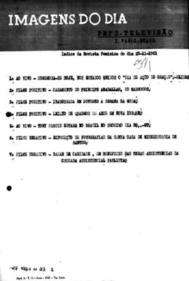 TV Tupi [emissora]. Revista Feminina [programa]. Roteiro [televisivo], 23 nov. 1961.