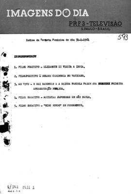 TV Tupi [emissora]. Revista Feminina [programa]. Roteiro [televisivo], 31 jan. 1961.