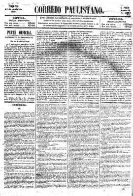 Correio paulistano [jornal], [s/n]. São Paulo-SP, 26 mai. 1856.