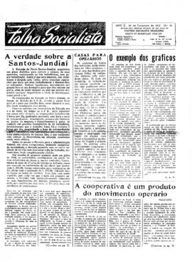 Folha socialista [jornal], a. 2, n. 22. São Paulo-SP, 20 fev. 1949.