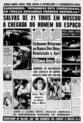 Última Hora [jornal]. Rio de Janeiro-RJ, 14 abr. 1961 [ed. vespertina].