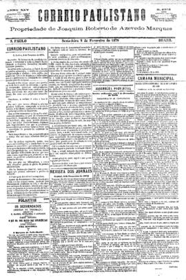 Correio paulistano [jornal], [s/n]. São Paulo-SP, 08 fev. 1878.