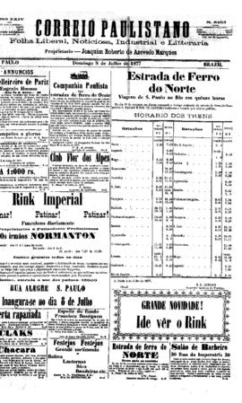 Correio paulistano [jornal], [s/n]. São Paulo-SP, 08 jul. 1877.