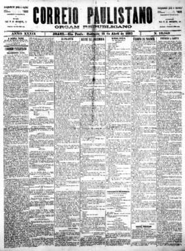 Correio paulistano [jornal], [s/n]. São Paulo-SP, 15 abr. 1893.