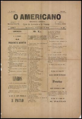 O Americano [jornal], a. 1, n. 10. São Paulo-SP, 20 jul. 1881.