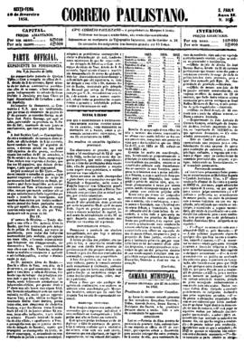 Correio paulistano [jornal], a. 2, n. 364. São Paulo-SP, 16 fev. 1856.