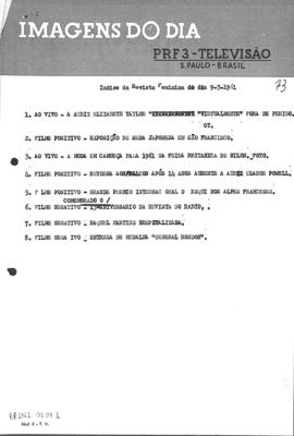 TV Tupi [emissora]. Revista Feminina [programa]. Roteiro [televisivo], 09 mar. 1961.