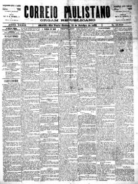 Correio paulistano [jornal], [s/n]. São Paulo-SP, 15 out. 1892.