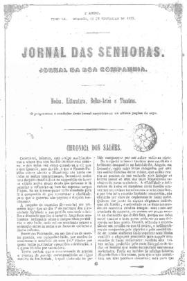 O Jornal das senhoras [jornal], a. 4, t. 7, [s/n]. Rio de Janeiro-RJ, 11 fev. 1855.