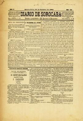Diario de Sorocaba [jornal], a. 6, n. 1205. Sorocaba-SP, 28 out. 1886.