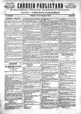 Correio paulistano [jornal], [s/n]. São Paulo-SP, 08 jan. 1876.
