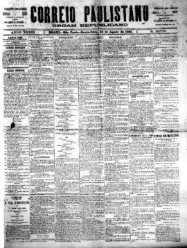Correio paulistano [jornal], [s/n]. São Paulo-SP, 26 ago. 1892.