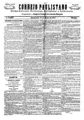 Correio paulistano [jornal], [s/n]. São Paulo-SP, 28 jun. 1877.