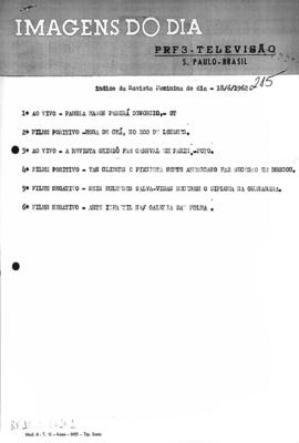 TV Tupi [emissora]. Revista Feminina [programa]. Roteiro [televisivo], 18 jun. 1962.