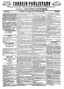 Correio paulistano [jornal], [s/n]. São Paulo-SP, 13 mai. 1876.