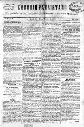 Correio paulistano [jornal], [s/n]. São Paulo-SP, 31 jan. 1878.