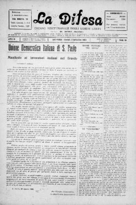 La Difesa [jornal], a. 3, n. 96. São Paulo-SP, 02 set. 1926.