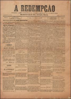 A Redempção [jornal], a. 1, n. 83. São Paulo-SP, 27 out. 1887.