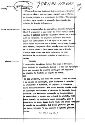 TV Tupi [emissora]. Jornal Novas [programa]. Roteiro [televisivo], 16 ago. 1976.