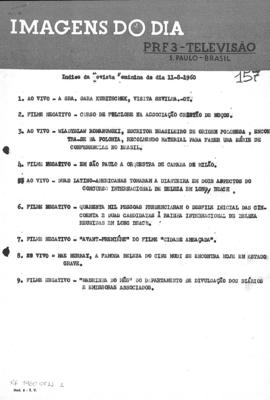 TV Tupi [emissora]. Revista Feminina [programa]. Roteiro [televisivo], 11 ago. 1960.