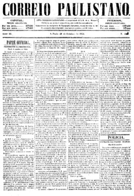 Correio paulistano [jornal], [s/n]. São Paulo-SP, 28 out. 1856.