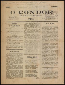 O Condor [jornal], a. 1, n. 1. São Paulo-SP, 07 set. 1903.