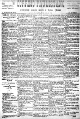 Correio paulistano [jornal], [s/n]. São Paulo-SP, 29 jul. 1885.