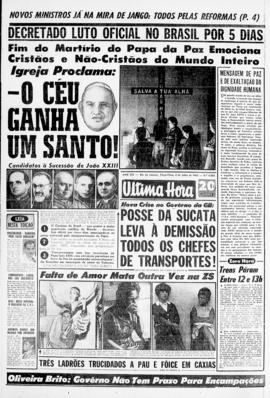 Última Hora [jornal]. Rio de Janeiro-RJ, 04 jun. 1963 [ed. vespertina].