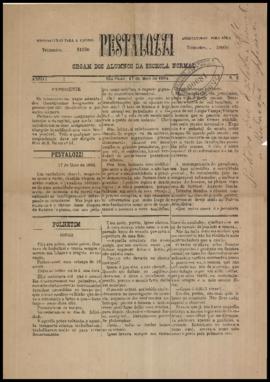 Pestalozzi [jornal], a. 1, n. 2. São Paulo-SP, 17 mai. 1884.