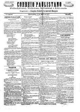 Correio paulistano [jornal], [s/n]. São Paulo-SP, 09 mai. 1877.