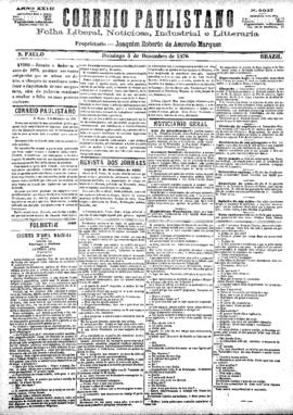 Correio paulistano [jornal], [s/n]. São Paulo-SP, 03 dez. 1876.