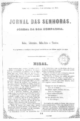 O Jornal das senhoras [jornal], a. 4, t. 8, [s/n]. Rio de Janeiro-RJ, 04 nov. 1855.