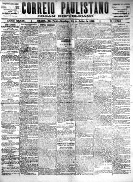Correio paulistano [jornal], [s/n]. São Paulo-SP, 24 jul. 1892.