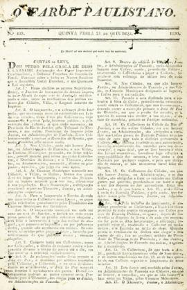 O Farol Paulistano [jornal], n. 405. São Paulo-SP, 21 out. 1830.