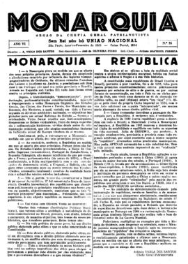 Monarquia [jornal], a. 6, n. 35. São Paulo-SP, jan./fev. 1961.